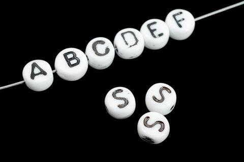 6mm Plastic "S" Alphabet Bead #ADB019
