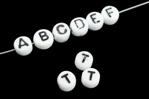 6mm Glass "T" Alphabet Bead #ADB220