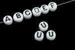 6mm Plastic "U" Alphabet Bead #ADB021