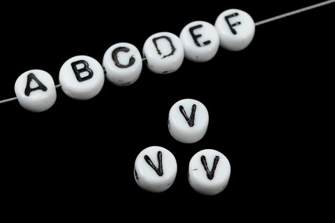6mm Plastic "V" Alphabet Bead #ADB022