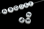 6mm Plastic "W" Alphabet Bead #ADB023