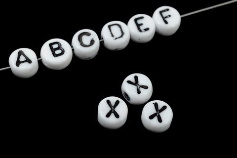 6mm Glass "X" Alphabet Bead #ADB224