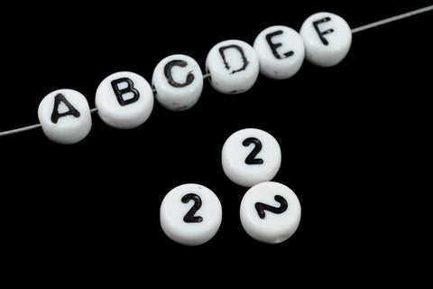 6mm Plastic "2" Number Bead #ADB028