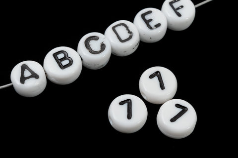 6mm Plastic "7" Number Bead #ADB033