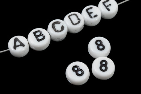 6mm Plastic "8" Number Bead #ADB034