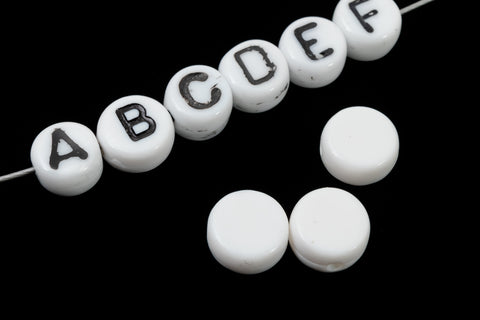 6mm Plastic "Blank" Alphabet Bead  #ADB039