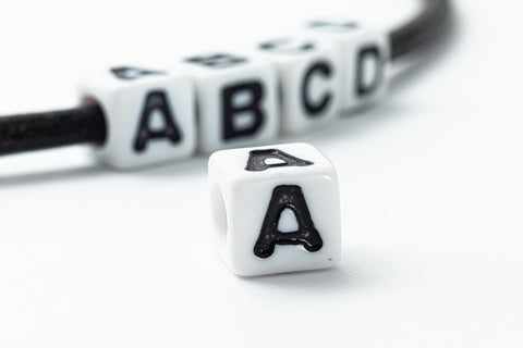 6mm Plastic "A" Alphabet Bead #ADB301