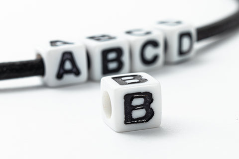 6mm Plastic "B" Alphabet Bead #ADB302