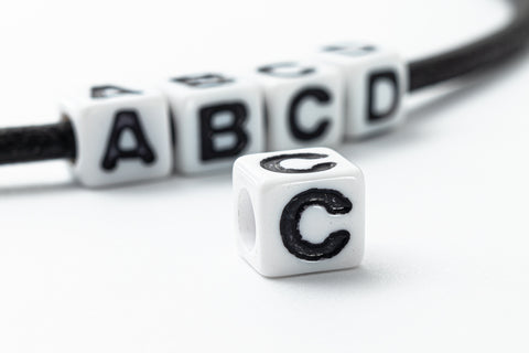 6mm Plastic "C" Alphabet Bead #ADB303