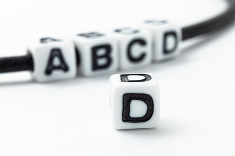6mm Plastic "D" Alphabet Bead #ADB304