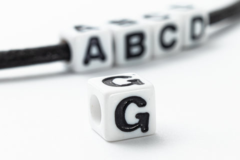 6mm Plastic "G" Alphabet Bead #ADB307