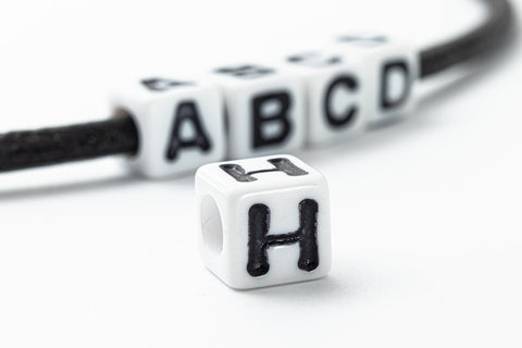 6mm Plastic "H" Alphabet Bead #ADB308