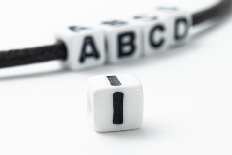 6mm Plastic "I" Alphabet Bead #ADB309
