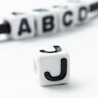6mm Plastic "J" Alphabet Bead #ADB310