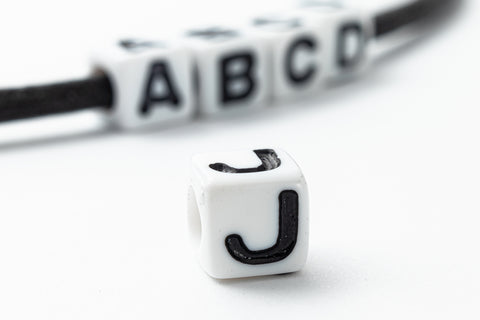 6mm Plastic "J" Alphabet Bead #ADB310