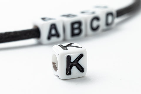 6mm Plastic "K" Alphabet Bead #ADB311