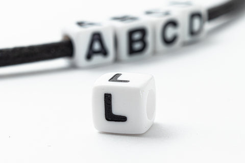 6mm Plastic "L" Alphabet Bead #ADB312