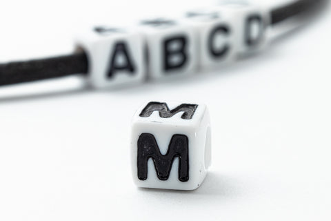 6mm Plastic "M" Alphabet Bead #ADB313