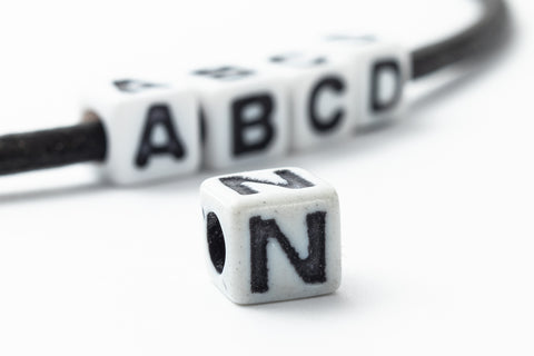 6mm Plastic "N" Alphabet Bead #ADB314