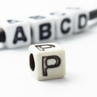 6mm Plastic "P" Alphabet Bead #ADB316