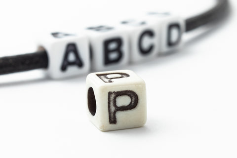 6mm Plastic "P" Alphabet Bead #ADB316