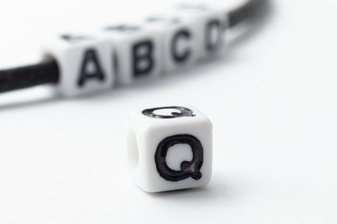 6mm Plastic "Q" Alphabet Bead #ADB317