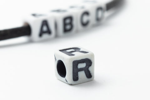 6mm Plastic "R" Alphabet Bead #ADB318