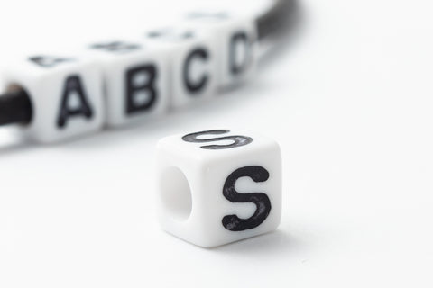 6mm Plastic "S" Alphabet Bead #ADB319