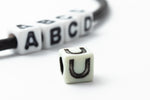 6mm Plastic "U" Alphabet Bead #ADB321