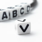 6mm Plastic "V" Alphabet Bead #ADB322