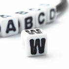 6mm Plastic "W" Alphabet Bead #ADB323