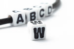 6mm Plastic "W" Alphabet Bead #ADB323
