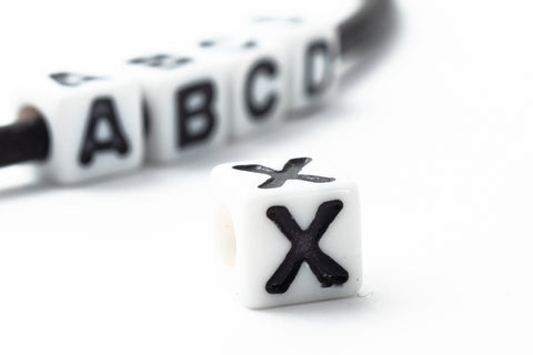 6mm Plastic "X" Alphabet Bead #ADB324