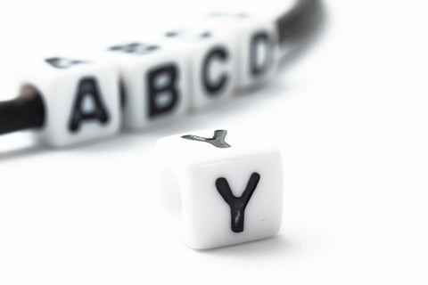 6mm Plastic "Y" Alphabet Bead #ADB325