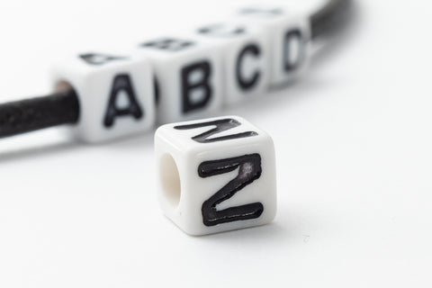 6mm Plastic "Z" Alphabet Bead #ADB326