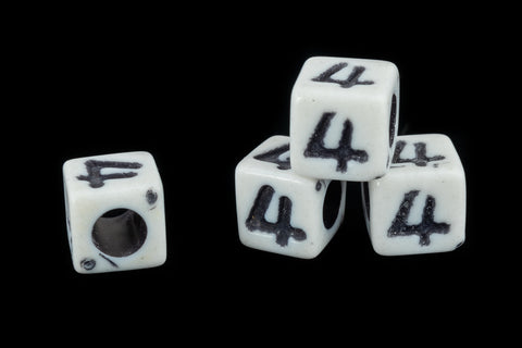 6mm Plastic "4" Number Bead #ADB330