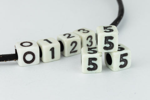 6mm Plastic "5" Number Bead #ADB331