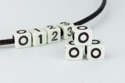 6mm Plastic "0" Number Bead #ADB336