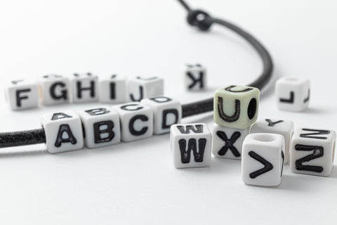 6mm Plastic "E" Alphabet Bead #ADB305