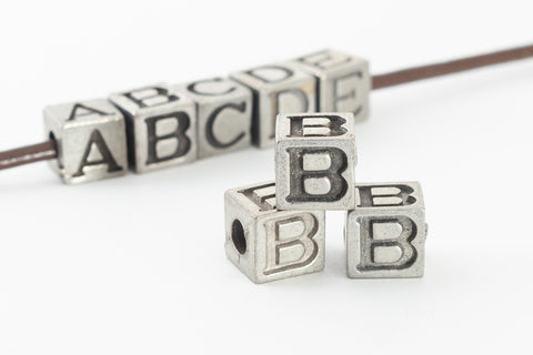 6.55mm Pewter "B" Alphabet Bead #ABD402