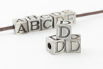 6.55mm Pewter "D" Alphabet Bead #ABD404