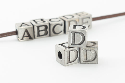 6.55mm Pewter "D" Alphabet Bead #ABD404