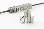 6.55mm Pewter "J" Alphabet Bead #ABD410