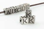 6.55mm Pewter "K" Alphabet Bead #ABD411
