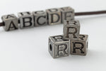 6.55mm Pewter "R" Alphabet Bead #ABD418