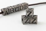 6.55mm Pewter "Z" Alphabet Bead #ABD426
