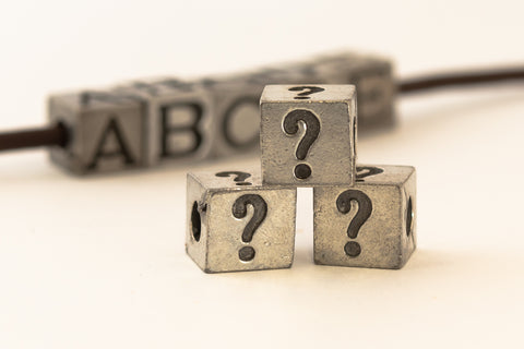 6.55mm Pewter "Question Mark" Alphabet Bead #ABD427