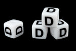 11mm Plastic "D" Letter Cube (4 Pcs) #ADB504