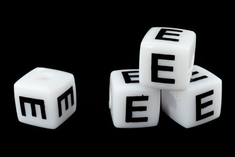 11mm Plastic "E" Letter Cube (4 Pcs) #ADB505