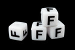11mm Plastic "F" Letter Cube (4 Pcs) #ADB506
